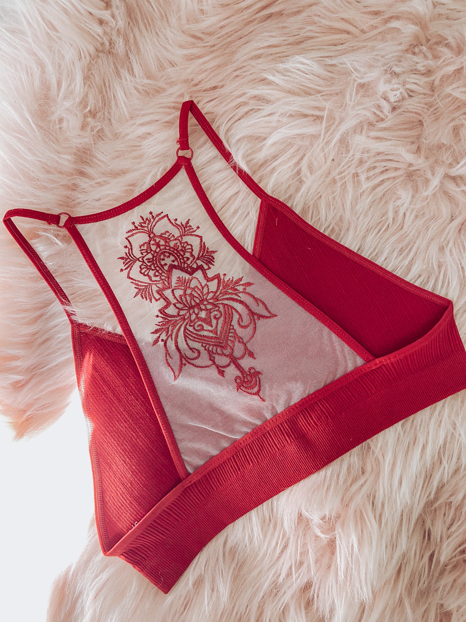 Tattoo Mesh Racerback Bralette