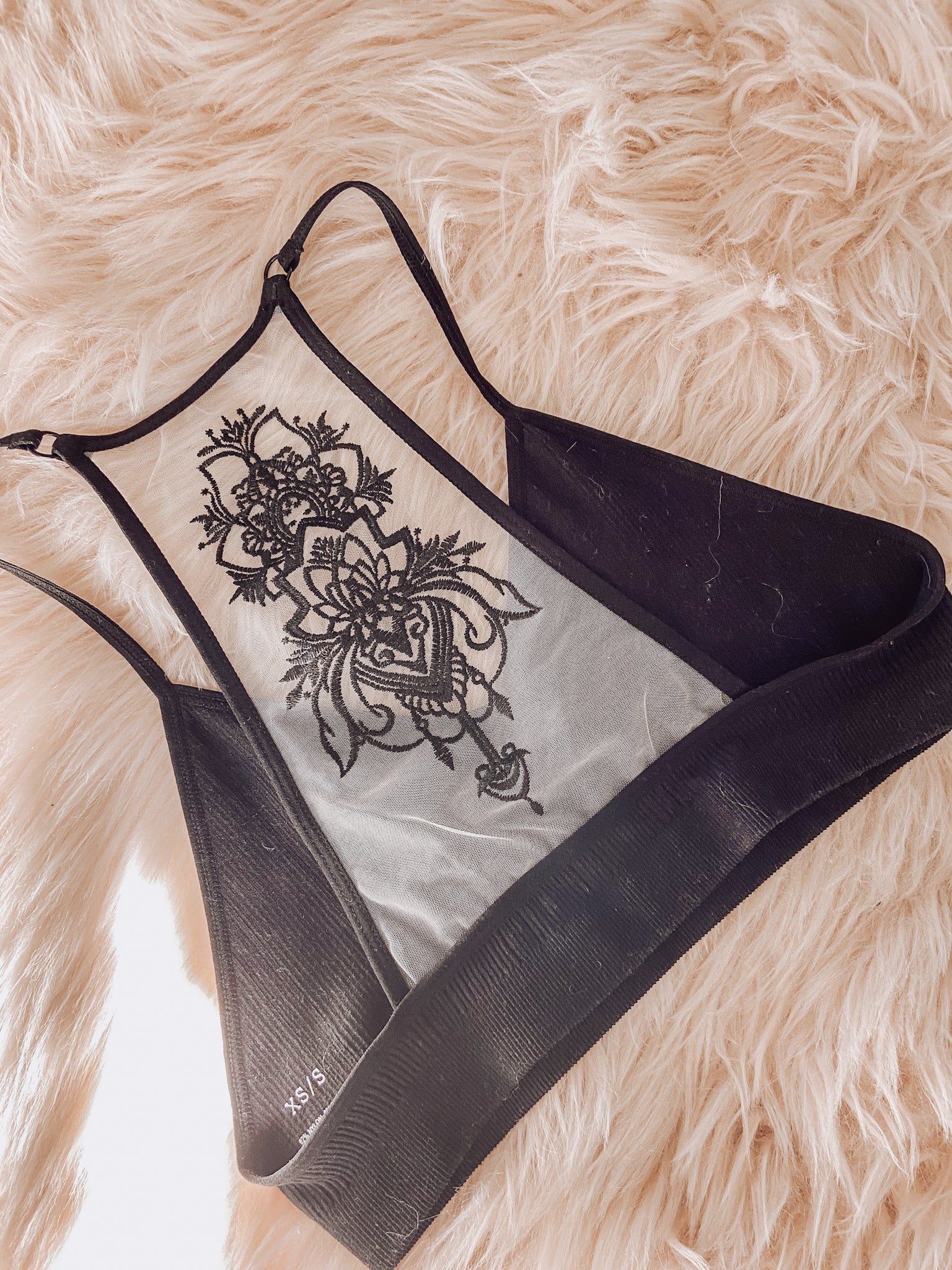 Tattoo Mesh Racerback Bralette