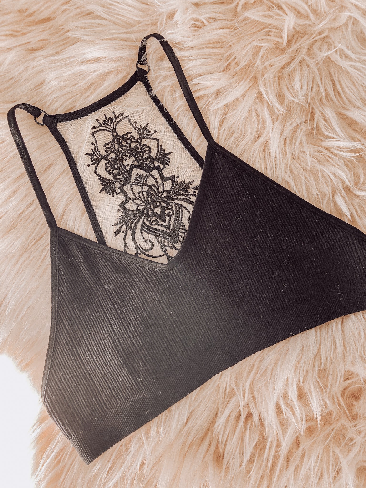 Tattoo Mesh Racerback Bralette